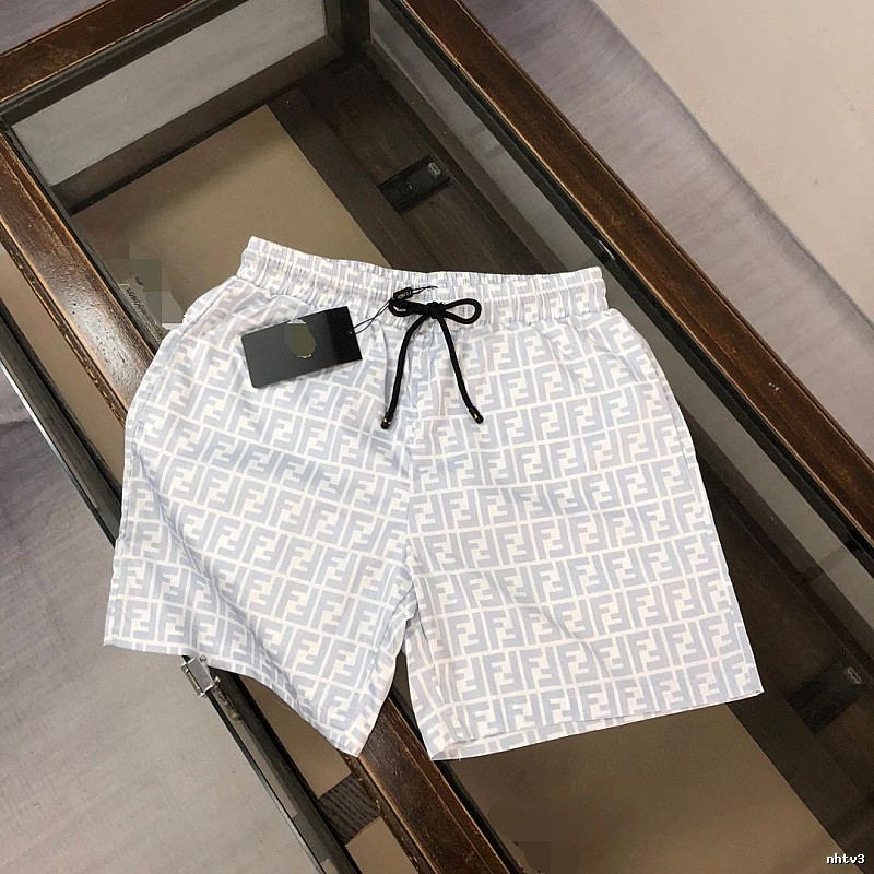 Fendi FF Monogram Casual Style Light Blue Shorts