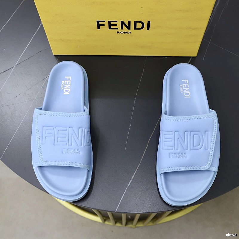Fendi Roma Minimalist Style Light Blue Slides