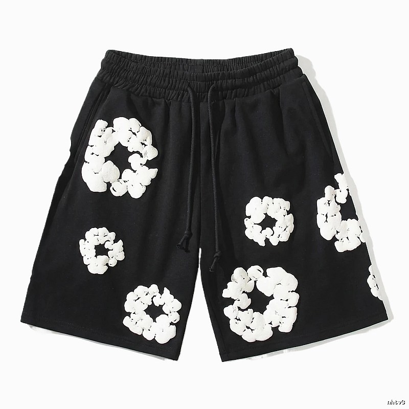 Flower-style black shorts from DENIM TEARS