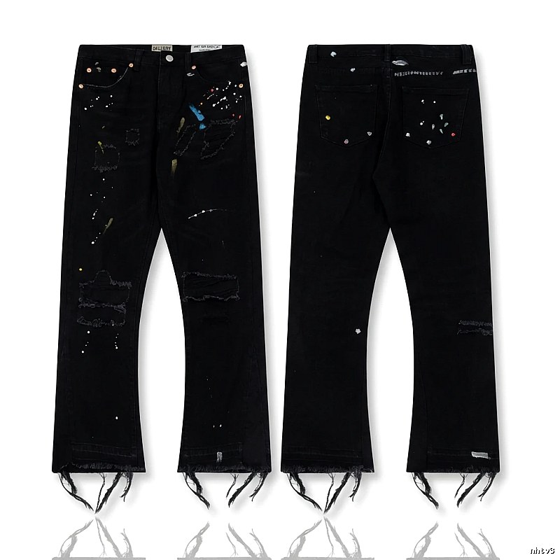 Gallery Dept Ripped Trendy Black Jeans