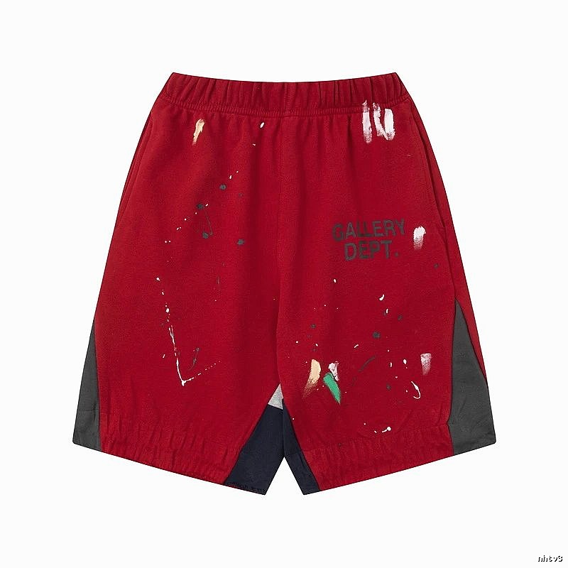 Gallery Dept splashed-ink style red shorts