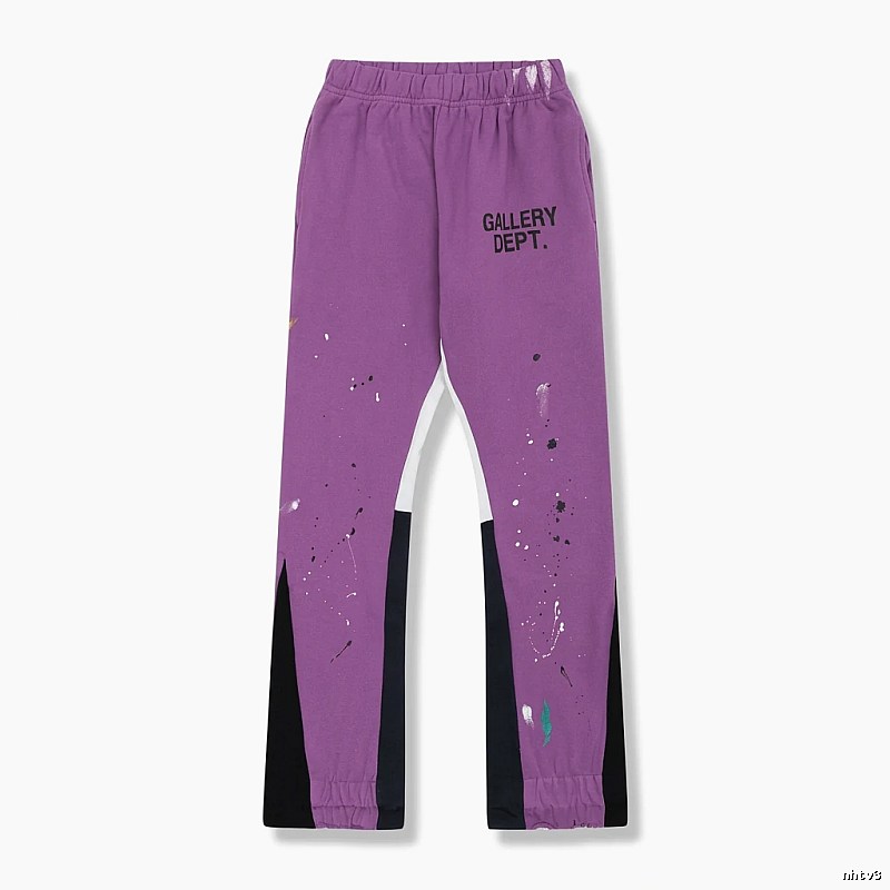 Gallery Dept. Trendy Splashed Ink Purple Sweatpants