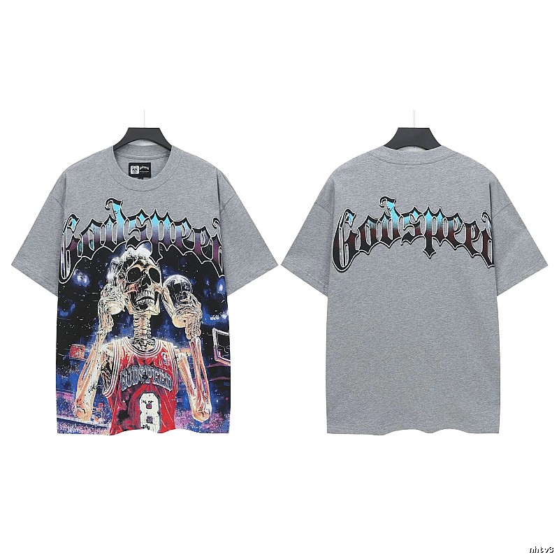 Godspeed Skull Street Basketball Style Grey T-Shirt