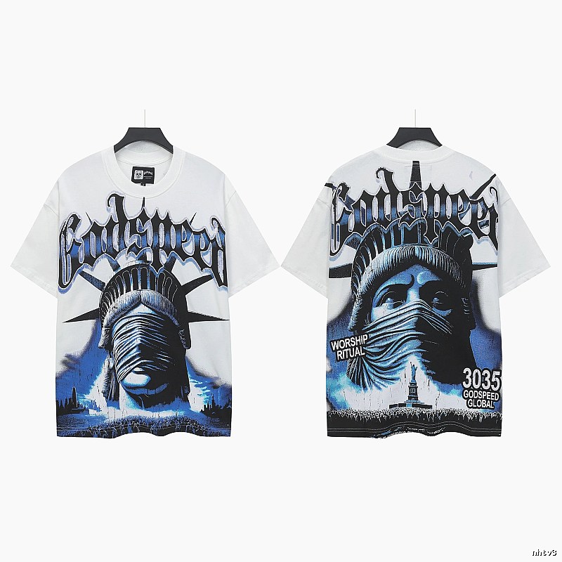 Godspeed Statue of Liberty Dark Style White T-shirt