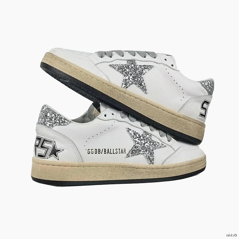 Golden Goose Ballstar Sequin White Shoes