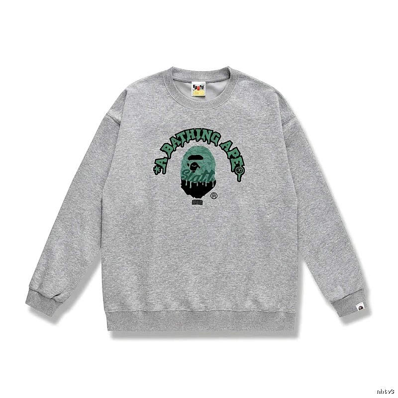 Grey hoodie with Bape Ape Head logo