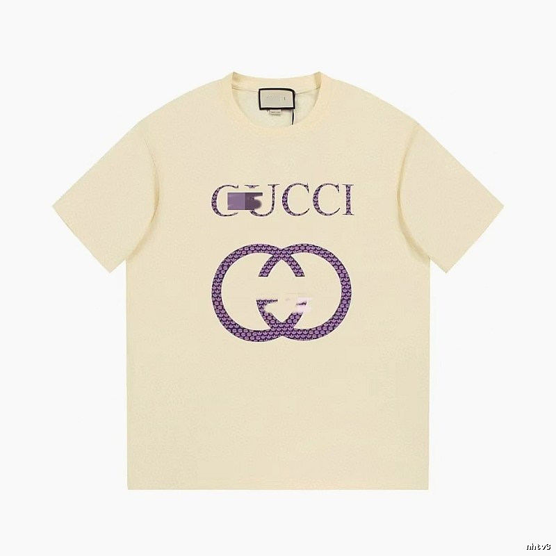 Gucci Double G Vintage Style Beige Short Sleeve T-Shirt