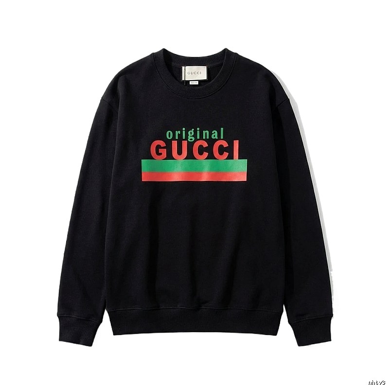Gucci letter - printed black sweatshirt