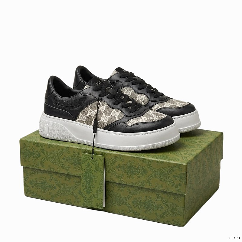 Gucci retro black and grey sports shoes
