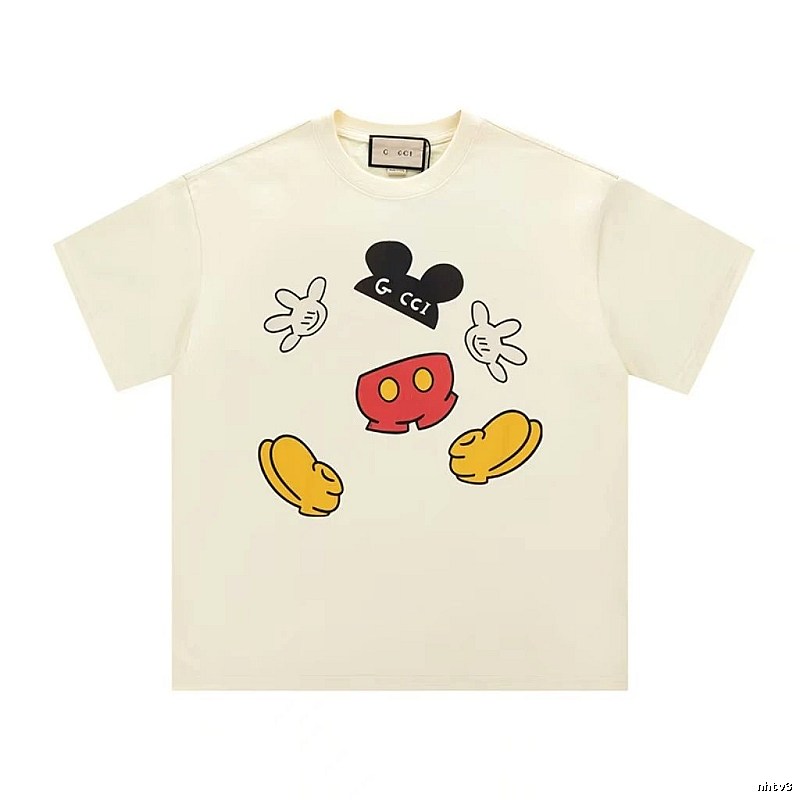 Gucci x Mickey Mouse Co-branded Fun Trendy Style Off-white T-shirt