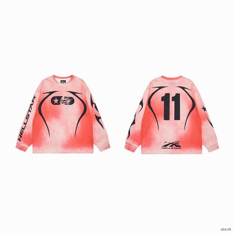Hellstar 11 Street Style Gradient Pink Long-sleeve T-shirt