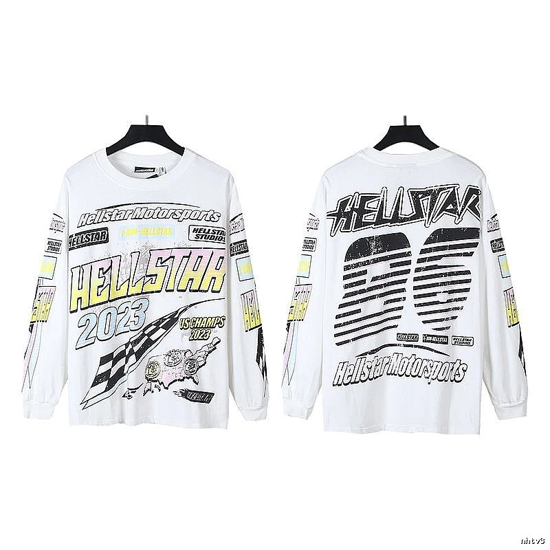 Hellstar Racing Style White Sweatshirt