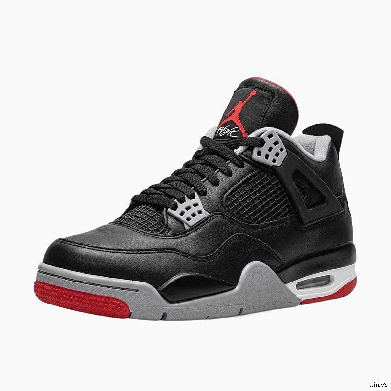 Jordan 4 Black, Grey and Red Trendy Shoes
