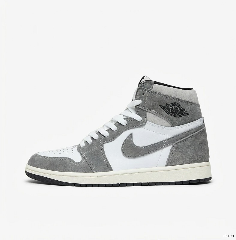 Jordan AJ1 High Top Grey, White and Silver Shoes