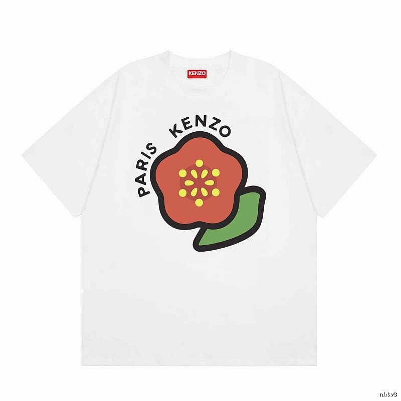 KENZO Crabapple Blossom Casual Style White T-shirt
