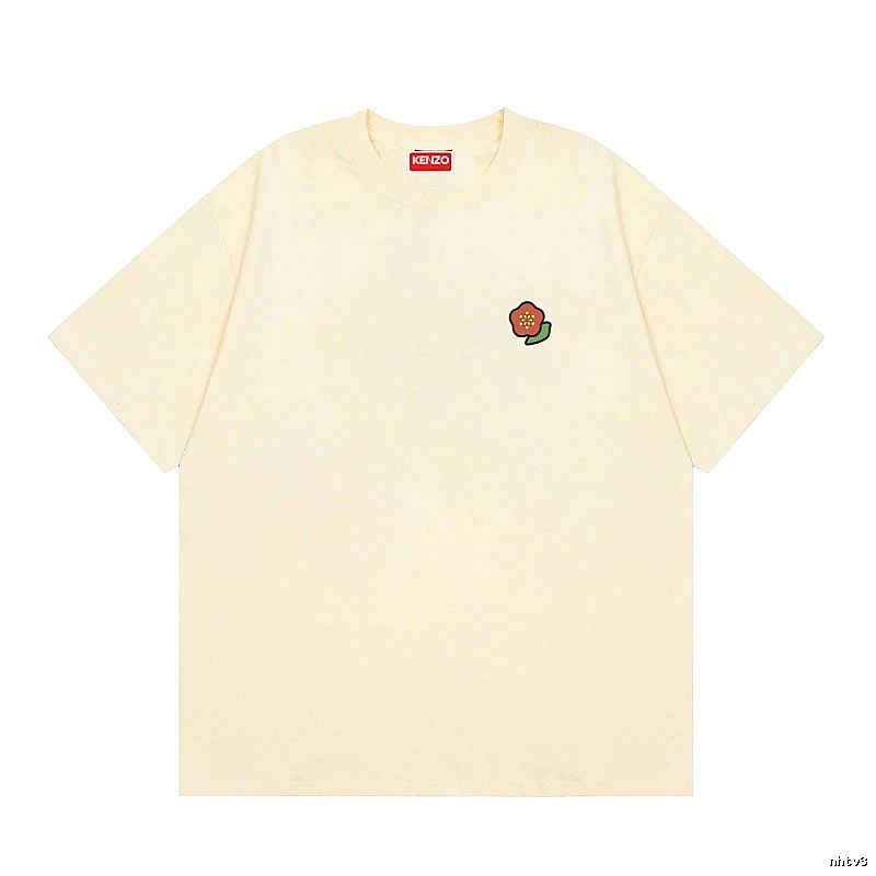 KENZO Embroidered Little Flower Casual Style Off-white T-shirt