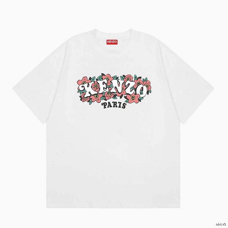 KENZO Floral Collection Street Style White Short-sleeve T-shirt