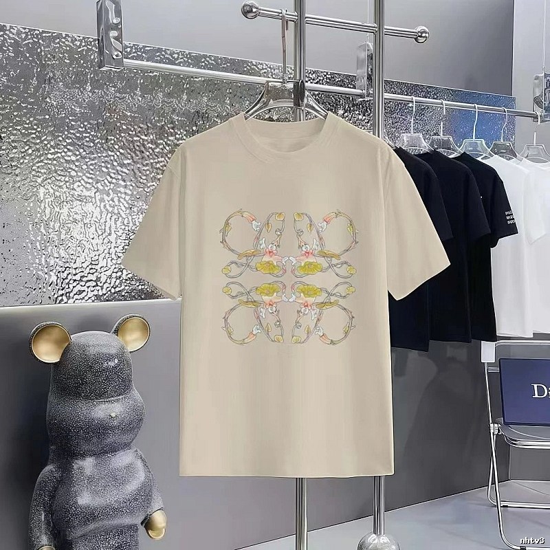LOEWE Floral Print Casual Off-white T-shirt