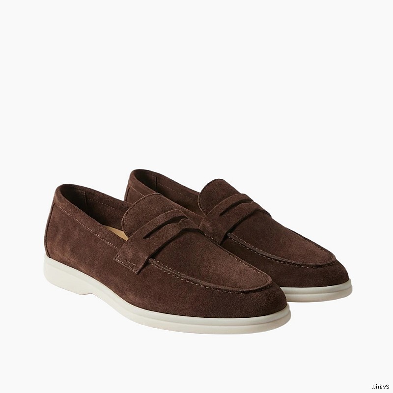 Loro Piana loafers in dark brown.