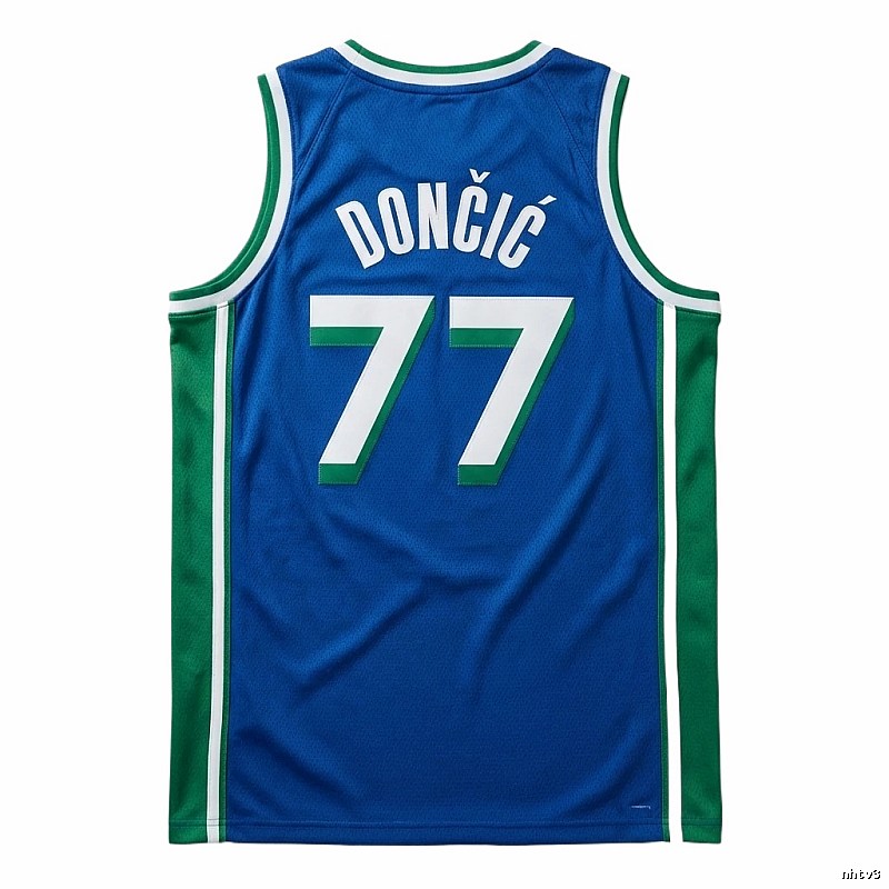Luka Doncic's No. 77 blue-green basketball jersey