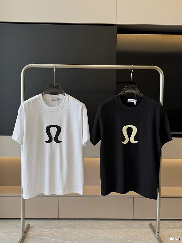 lululemon Classic Large Logo Casual Style Two-tone T-Shirt