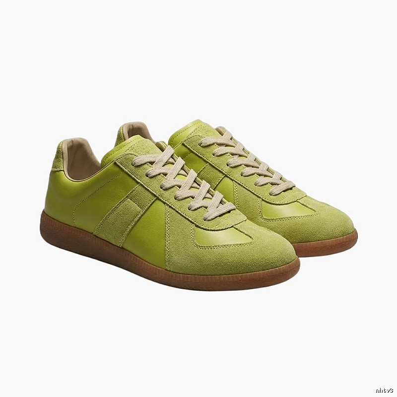 Maison Margiela retro-style yellow-green sneakers