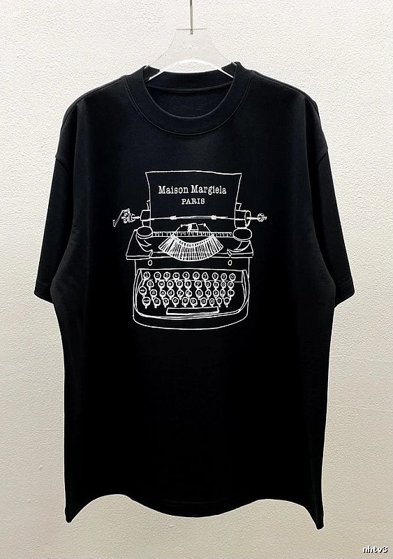 Maison Margiela Typewriter Vintage Style Black T-Shirt