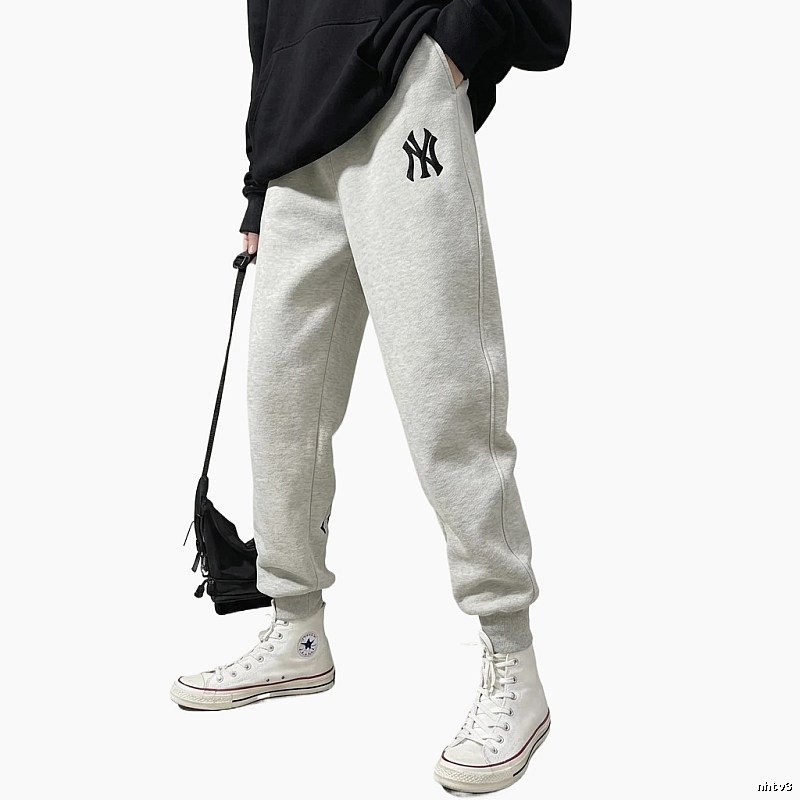 MLB fleece-lined casual style white pants