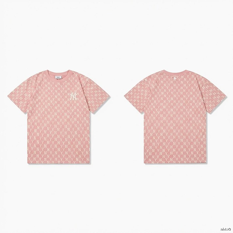 MLB full - print style pink T - shirt