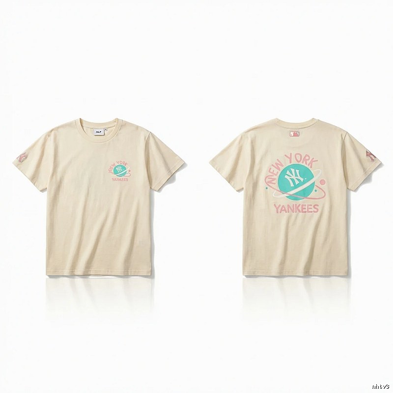 MLB New York Yankees trendy brand beige T-shirt