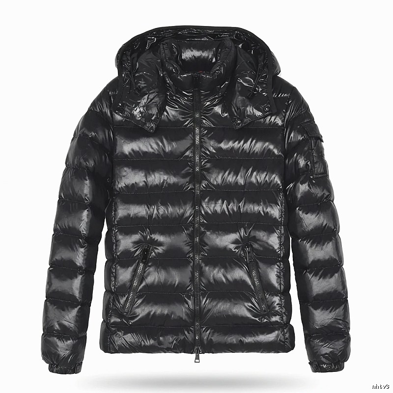 Moncler black shiny down jacket