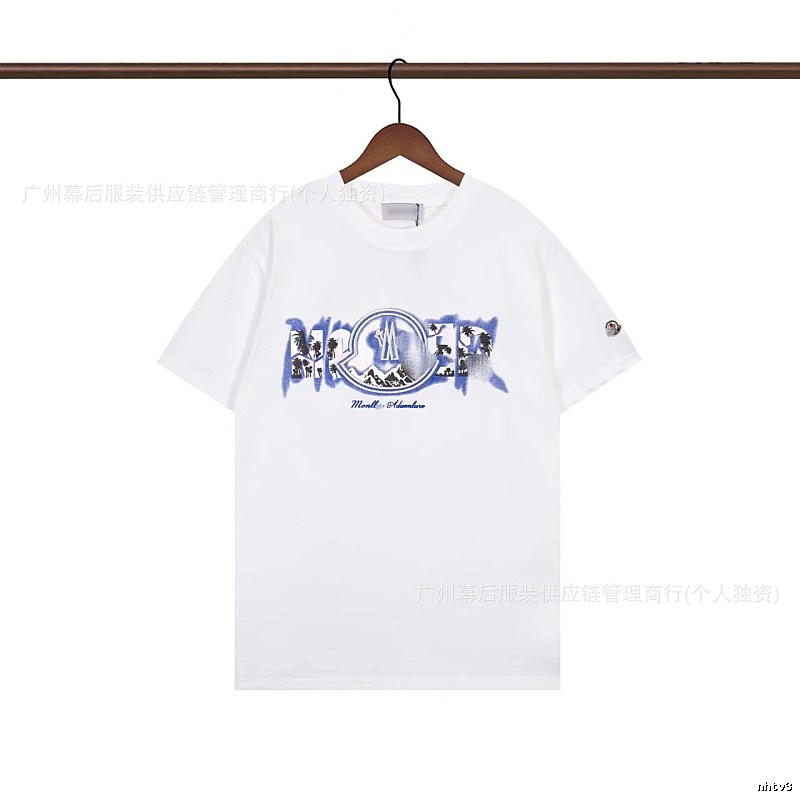 Moncler Casual Printed White Short-sleeve T-shirt