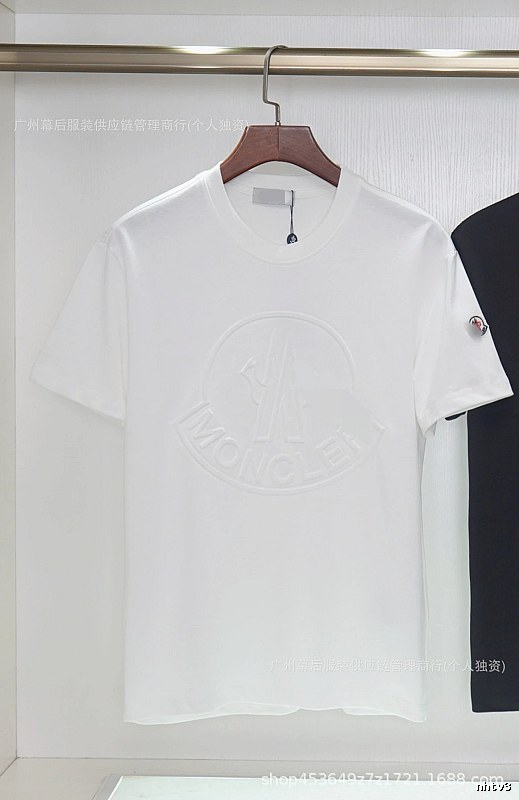 Moncler Embossed Casual White T-Shirt