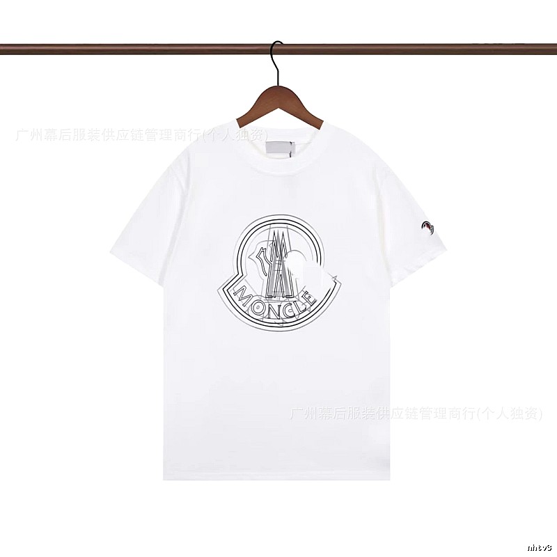 Moncler Large Logo Trendy Style White Short-sleeve T-shirt