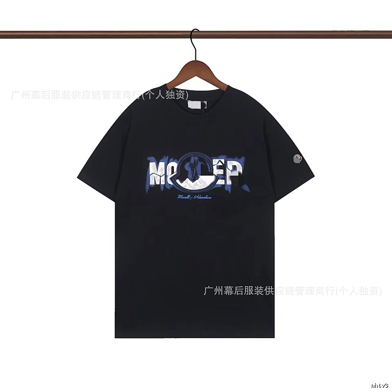 Moncler Letter Print Casual Black T-Shirt