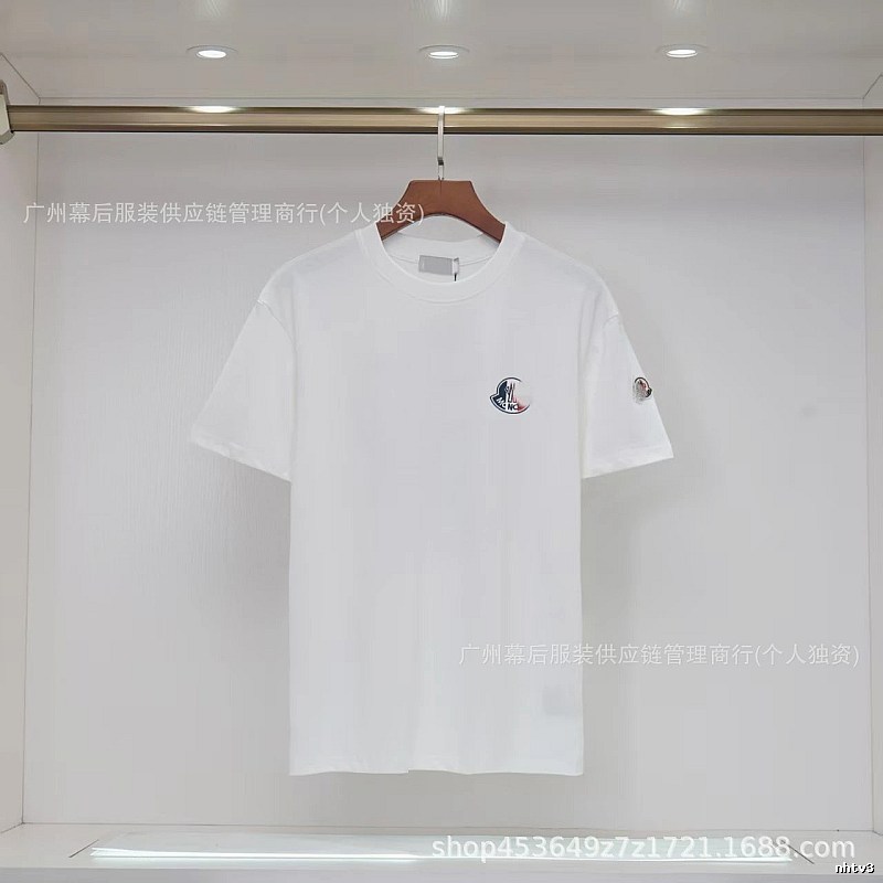 Moncler Logo Minimalist Style White Short-sleeved T-shirt