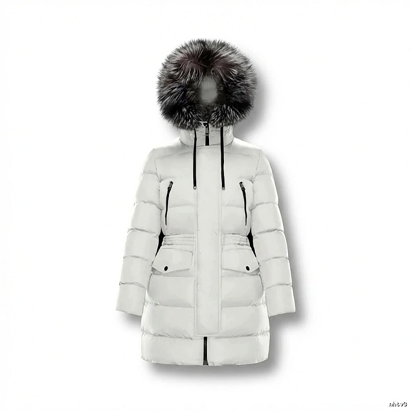 Moncler long fashion white down jacket
