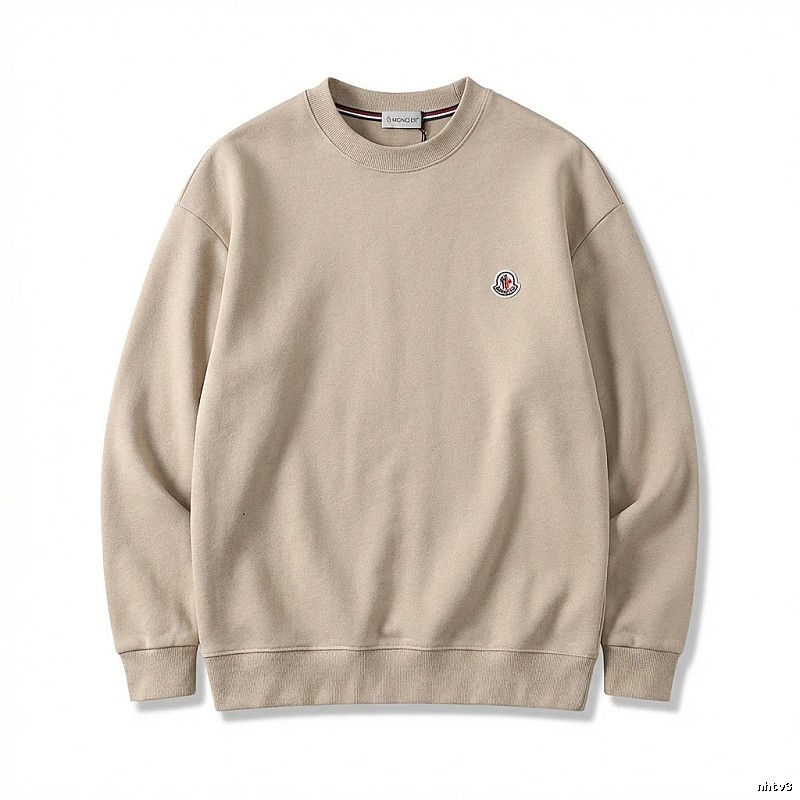 Moncler minimalist style beige sweatshirt