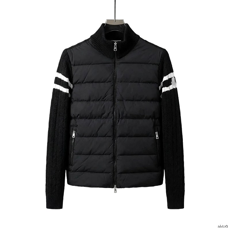 Moncler patchwork stylish black coat