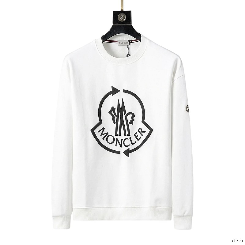 Moncler Round - neck Trendy and Cool White Sweatshirt