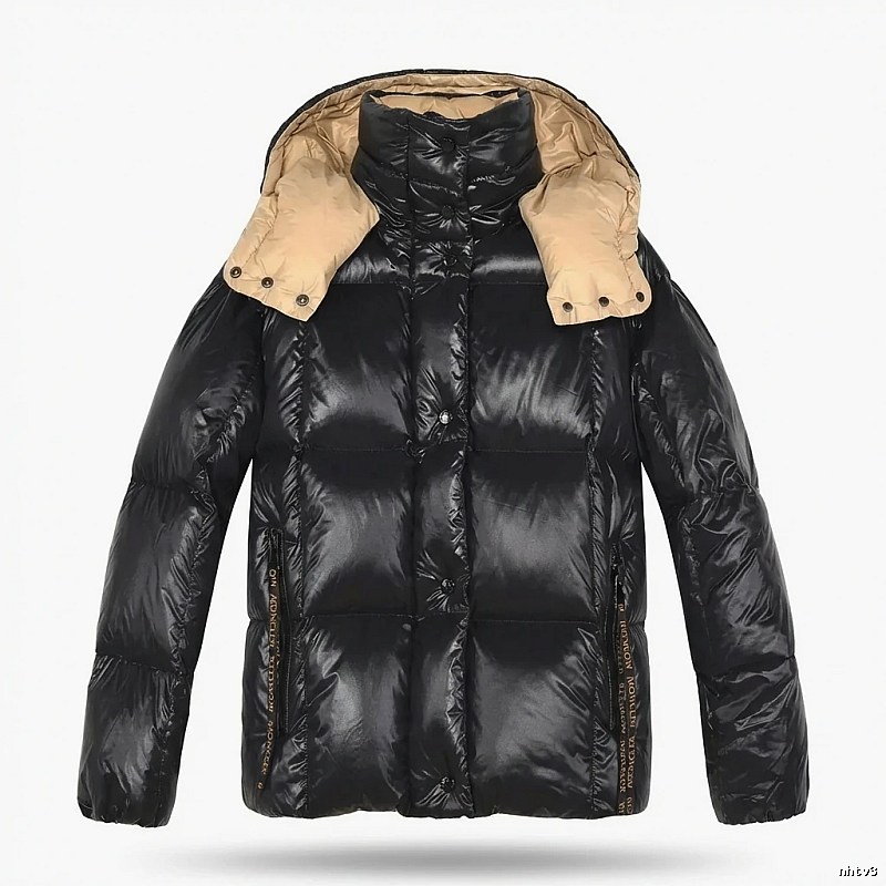Moncler shiny and stylish black down jacket