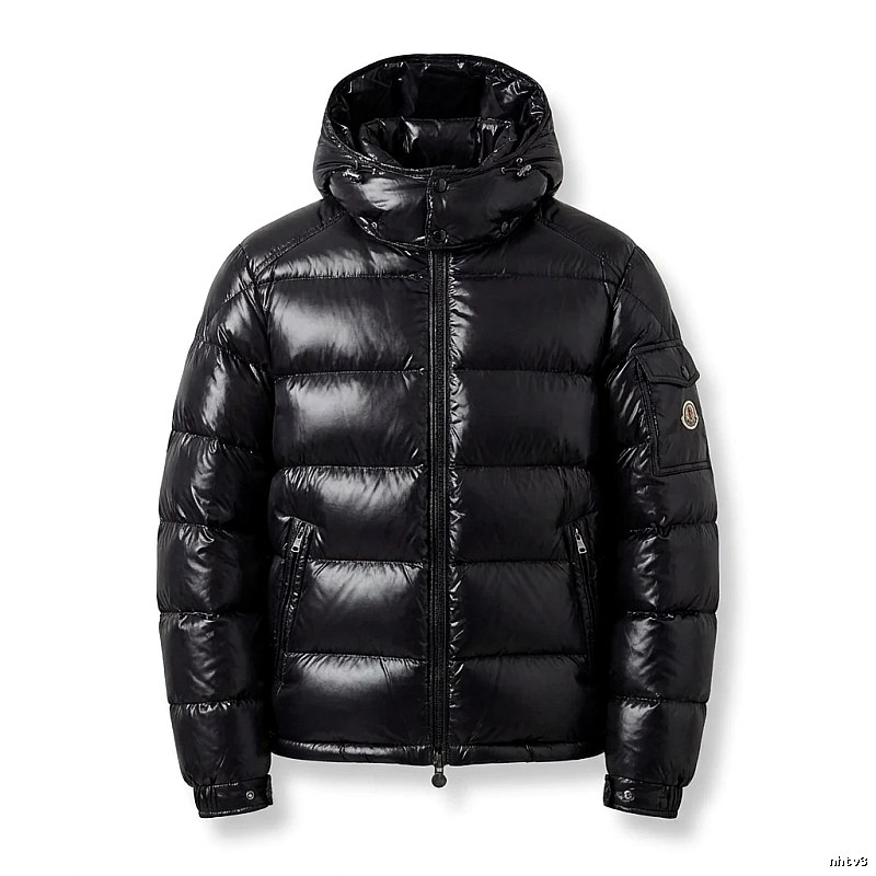 Moncler shiny black down jacket