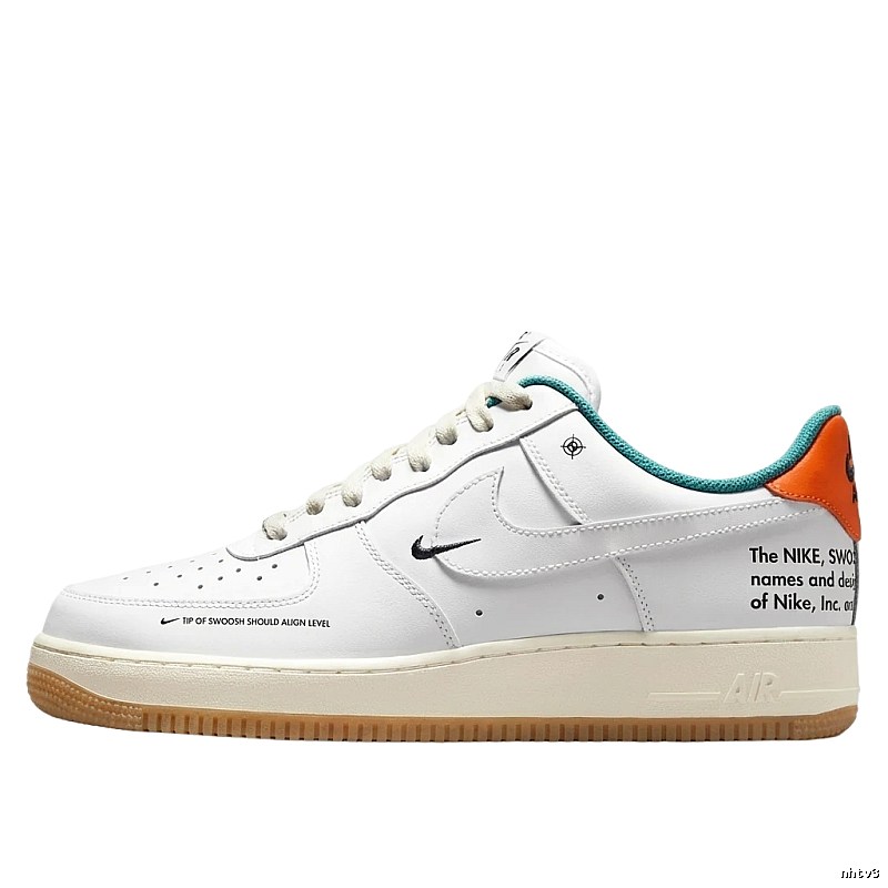 Nike Air Force 1 Simple White and Orange Shoes