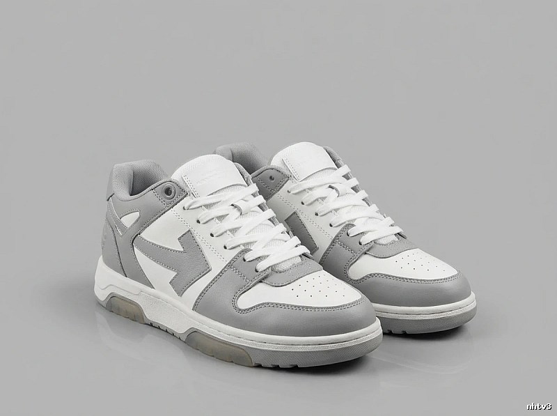 Off-White Grey and White Trendy Sneakers