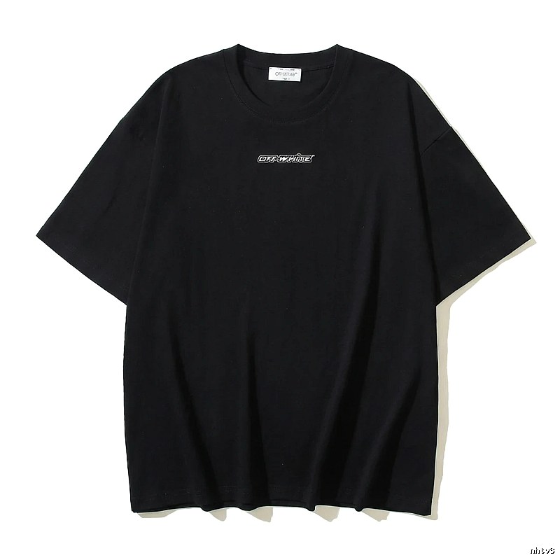 Off-White minimalist style black T-shirt