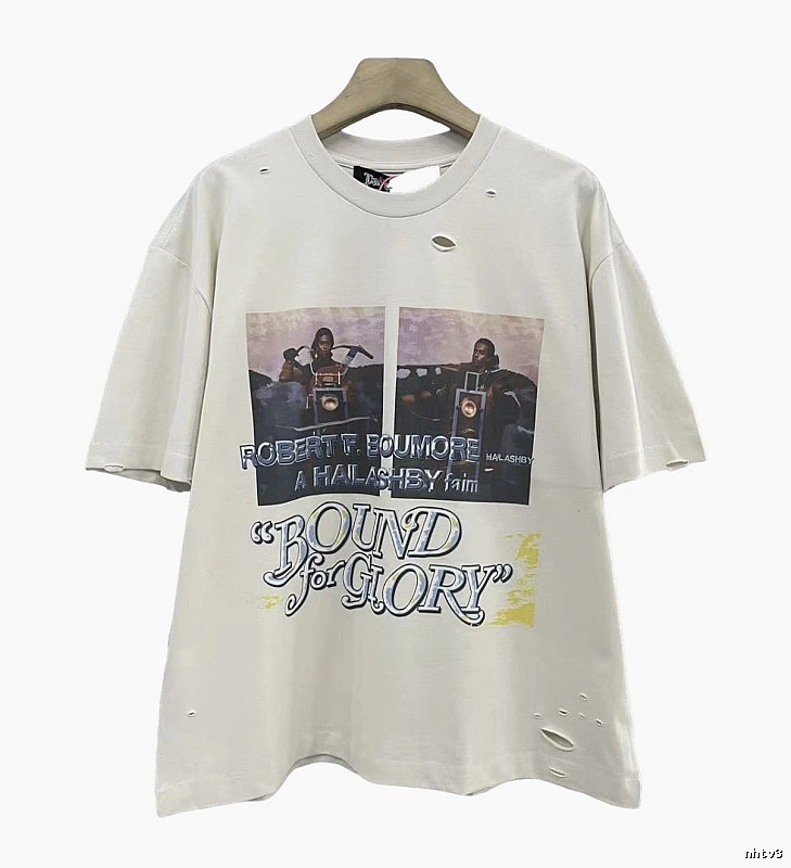 Paly Hollywood Printed Vintage Off-white Short Sleeve T-Shirt