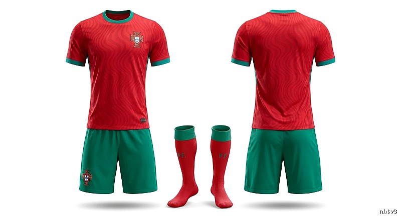 Portugal team's home jersey for the 26th - 27th season (red)