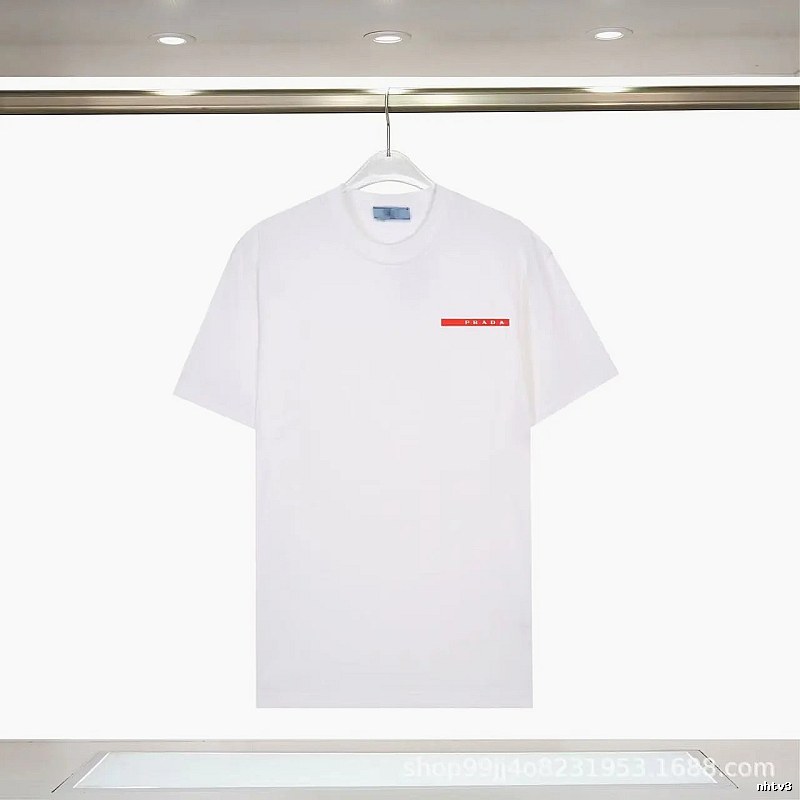 Prada Red Label Minimalist Style White Short-sleeve T-shirt