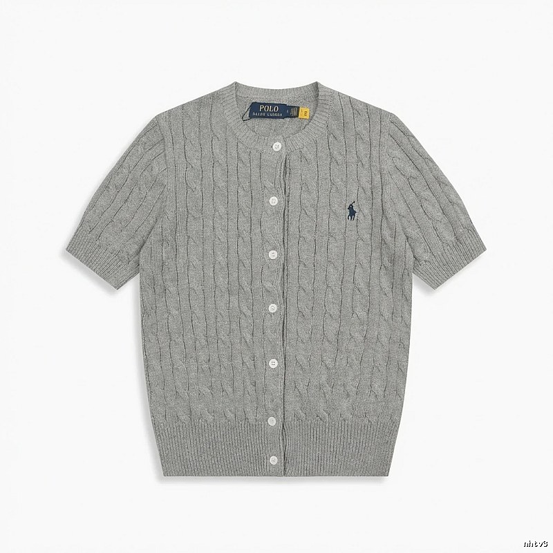 Ralph Lauren knitted retro-style grey cardigan