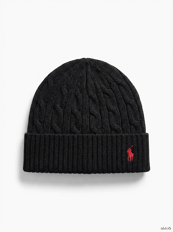 Ralph Lauren Polo Black Trendy Brand Knitted Hat